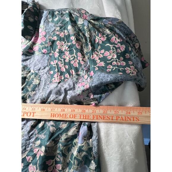 Vtg Stunt Collections 100% Silk Blouse | Size Large | Dark Floral Y2K Aesthetic - Picture 6 of 6